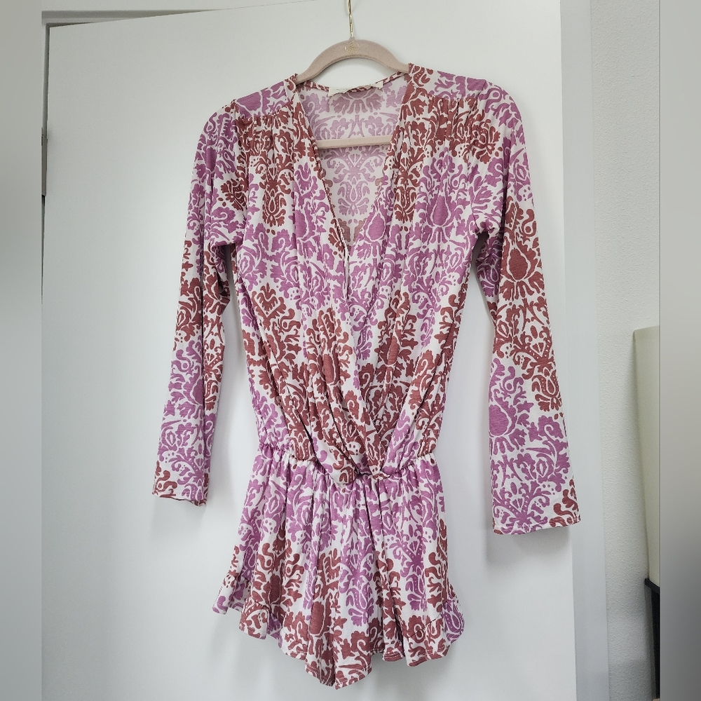 Vintage Havana Pink Paisley Print Romper Sz Small
